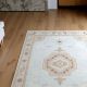 Handknotted Cream Oushak Wool Rug
